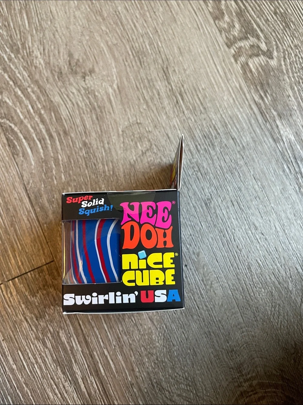 New Needoh Swirlin USA sealed squishy Americana fidget sensory cube ice nice